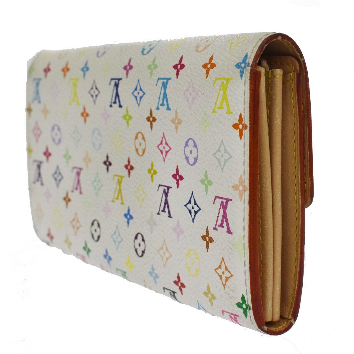 LOUIS VUITTON Long Bifold Wallet Portefeuille Sara multi White M93532 64SH084
