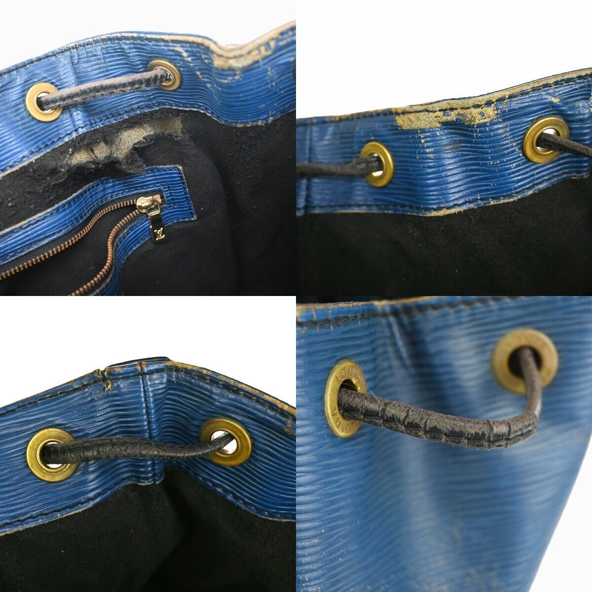 LOUIS VUITTON Petit Noe Bicolor Shoulder Bag Epi Leather Blue BK M44152 02YE053