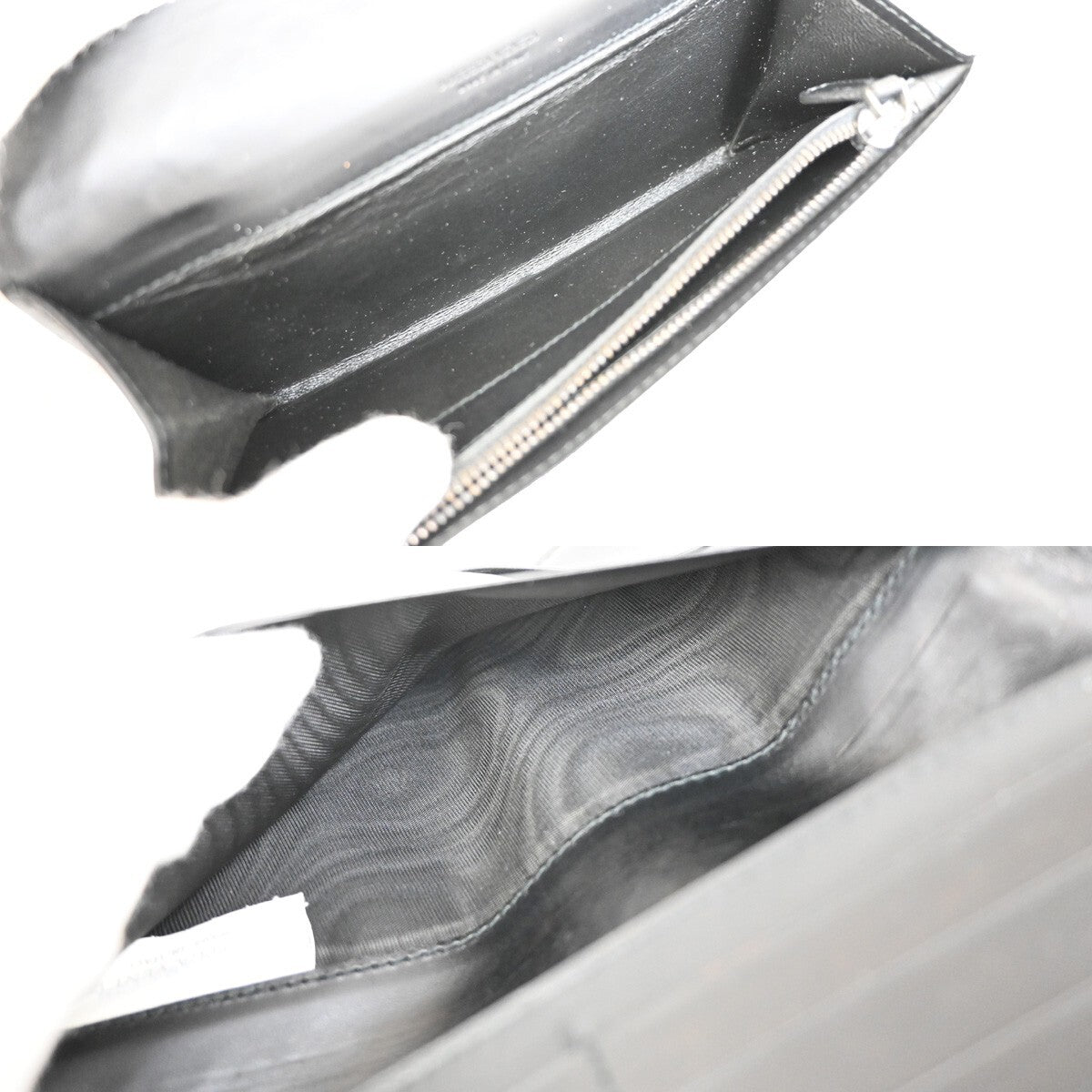 BOTTEGA VENETA Logo Intrecciato Bifold Long Wallet Leather Black Italy 69EE267