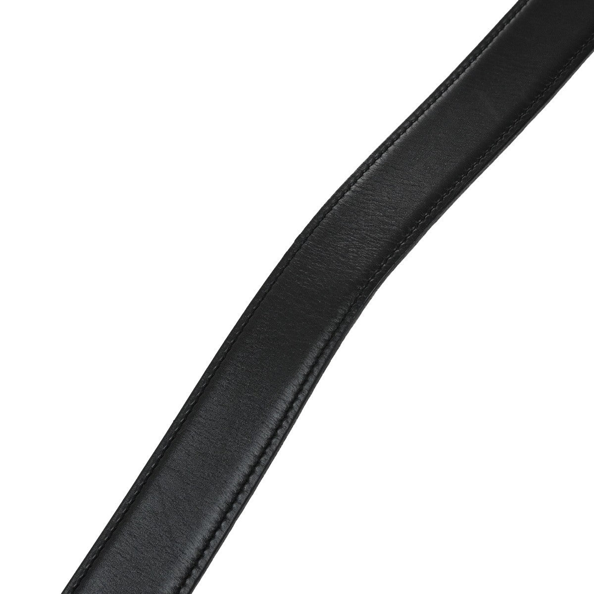 HERMES H Logo Constance Reversible Buckle Belt #75 Leather Black Silver 84RL373