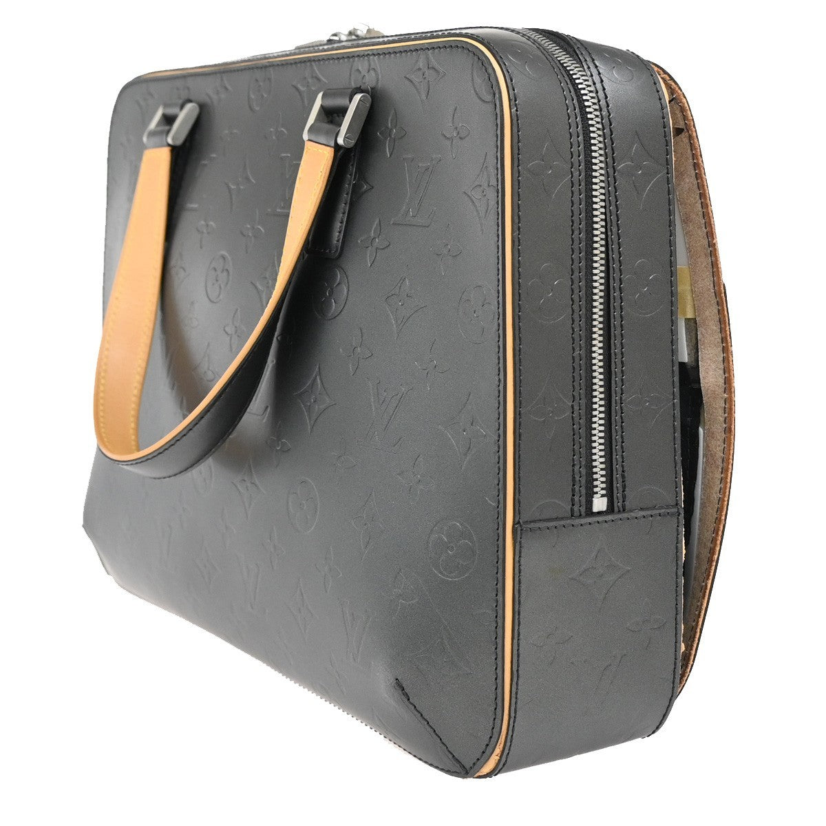 LOUIS VUITTON Malden Hand Tote Bag Monogram Mat Leather Black M55132 84KB365
