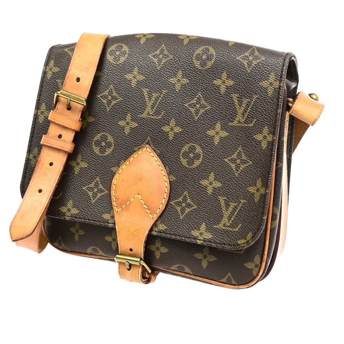 LOUIS VUITTON Cartouchiere MM Shoulder Bag Monogram Leather Brown M51253 83CB039