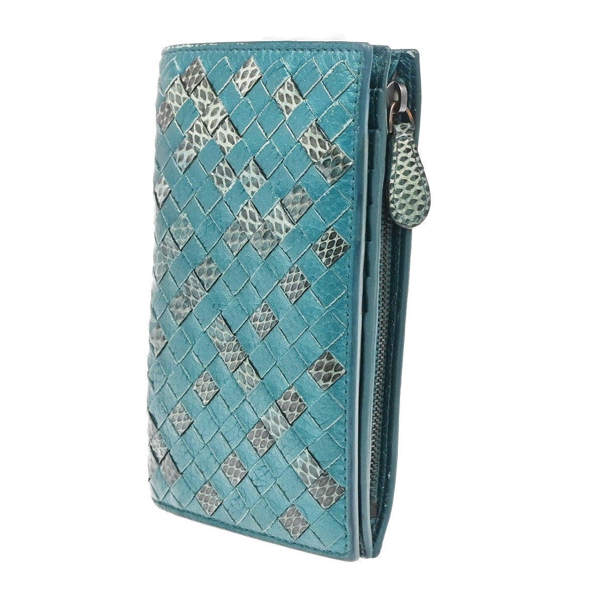 BOTTEGA VENETA Intrecciato Bifold Wallet Embossing Leather Green Italy 68KB228