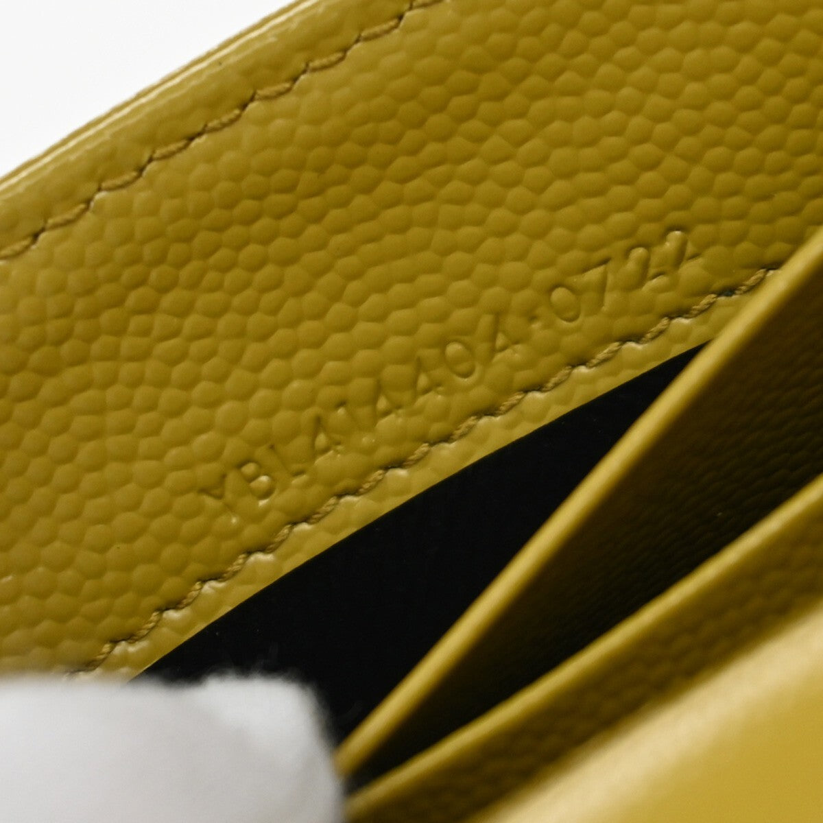 SAINT LAURENT YSL Logo Compact Bifold Wallet Leather Yellow GHW 85RF304