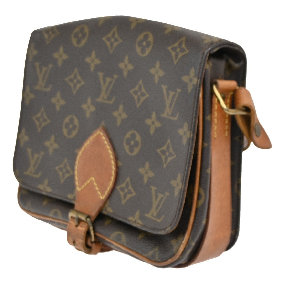 LOUIS VUITTON Cartouchiere MM Shoulder Bag Monogram Leather Brown M51253 62DA127