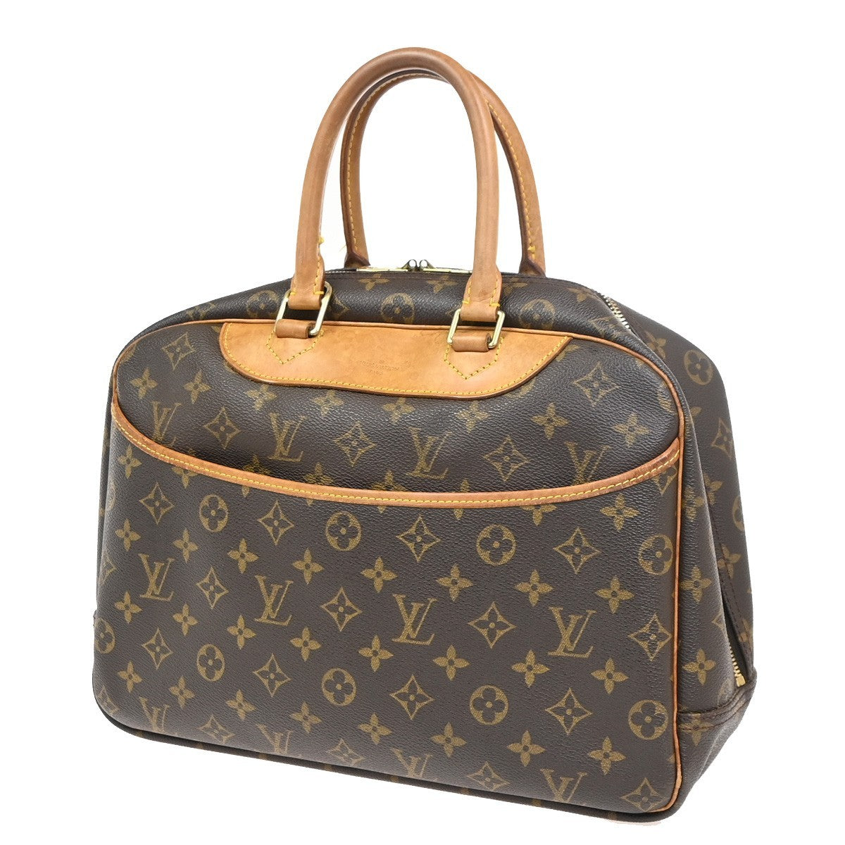 LOUIS VUITTON LV Logo Deauville Hand Bag Monogram Leather Brown M47270 70KD014