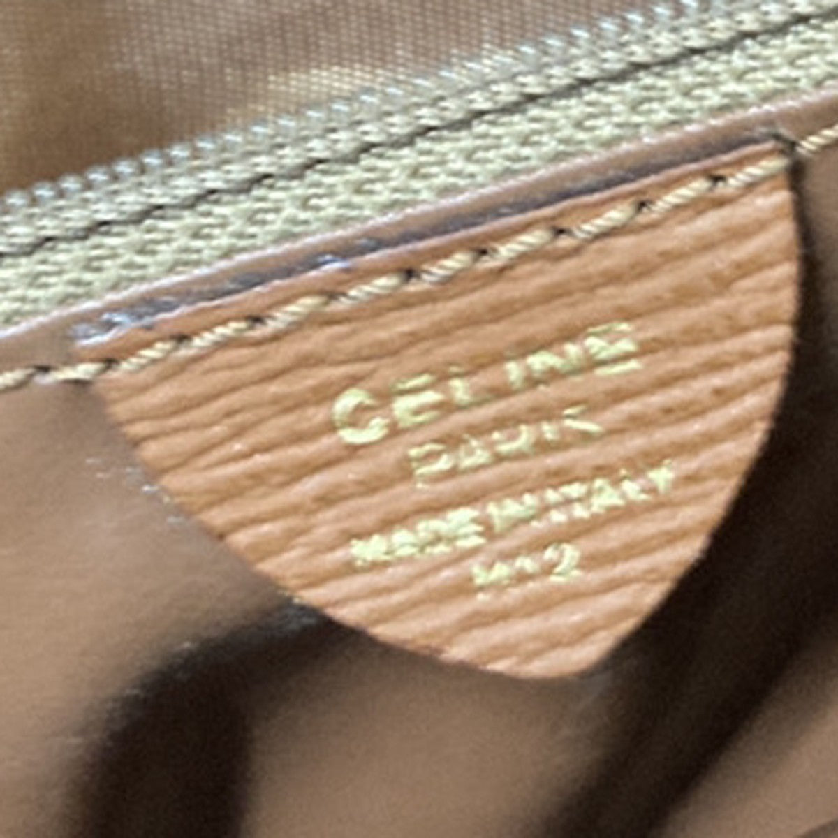 CELINE Logo Circle 2Way Shoulder Clutch Bag Leather Brown Gold Italy 83KP202