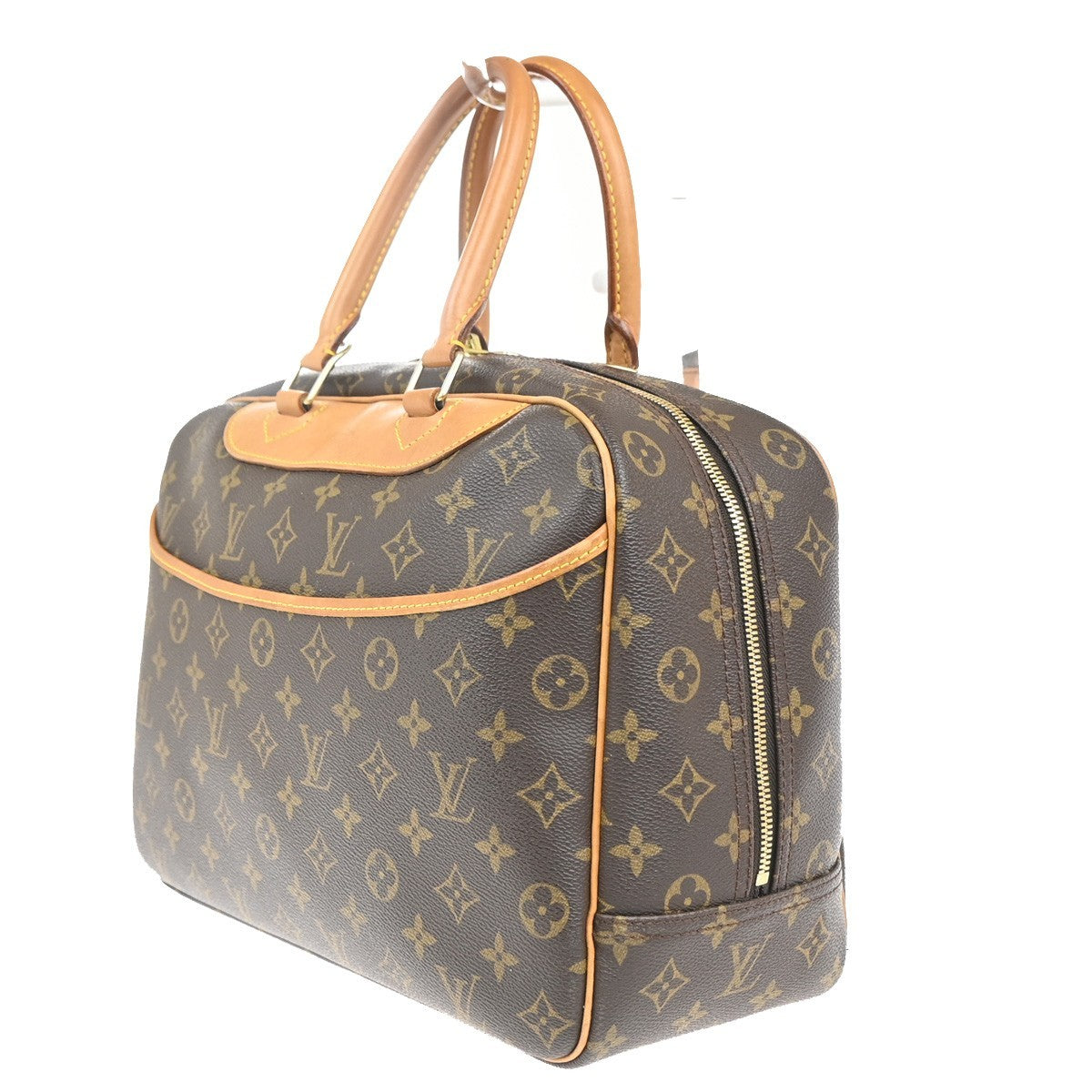 LOUIS VUITTON LV Logo Deauville Hand Bag Monogram Leather Brown M47270 13MA266