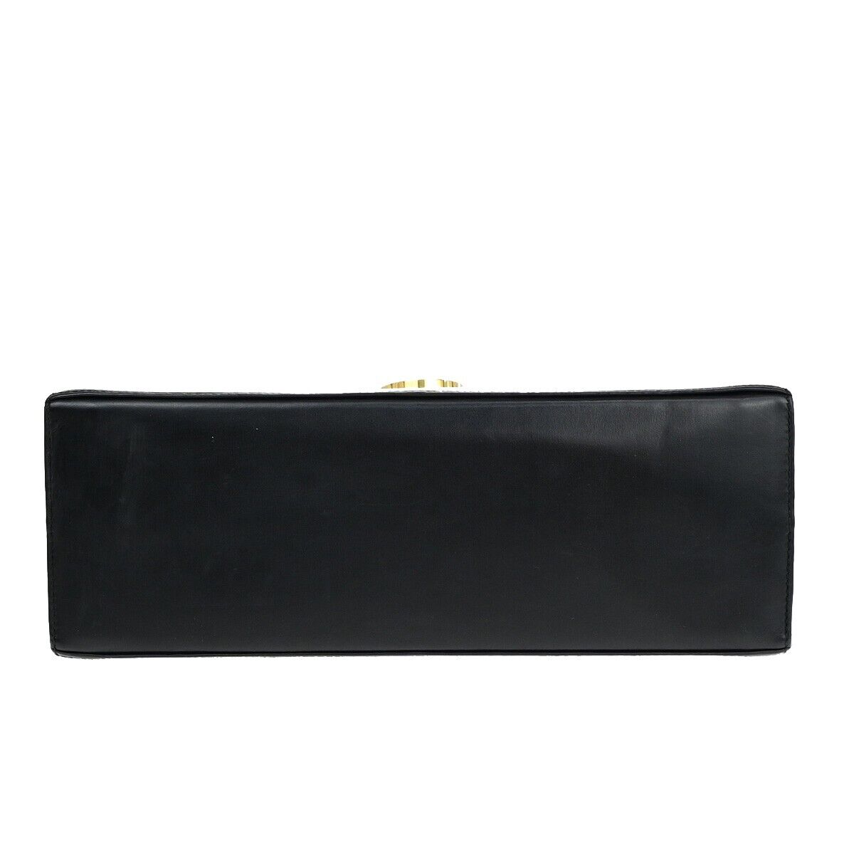 SALVATORE FERRAGAMO Logo Gancini Hand Bag Leather Black GHW Italy 36EC236