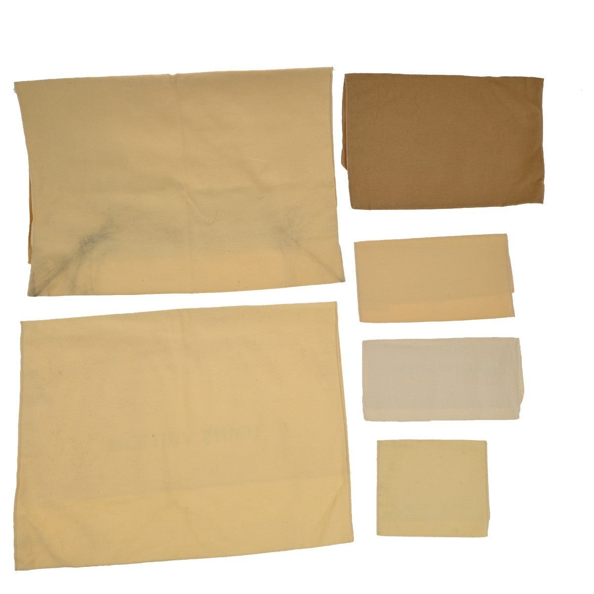 LOUIS VUITTON Logo 10 Set Dust Bag Drawstring Canvas Cotton Beige Brown 09KP297