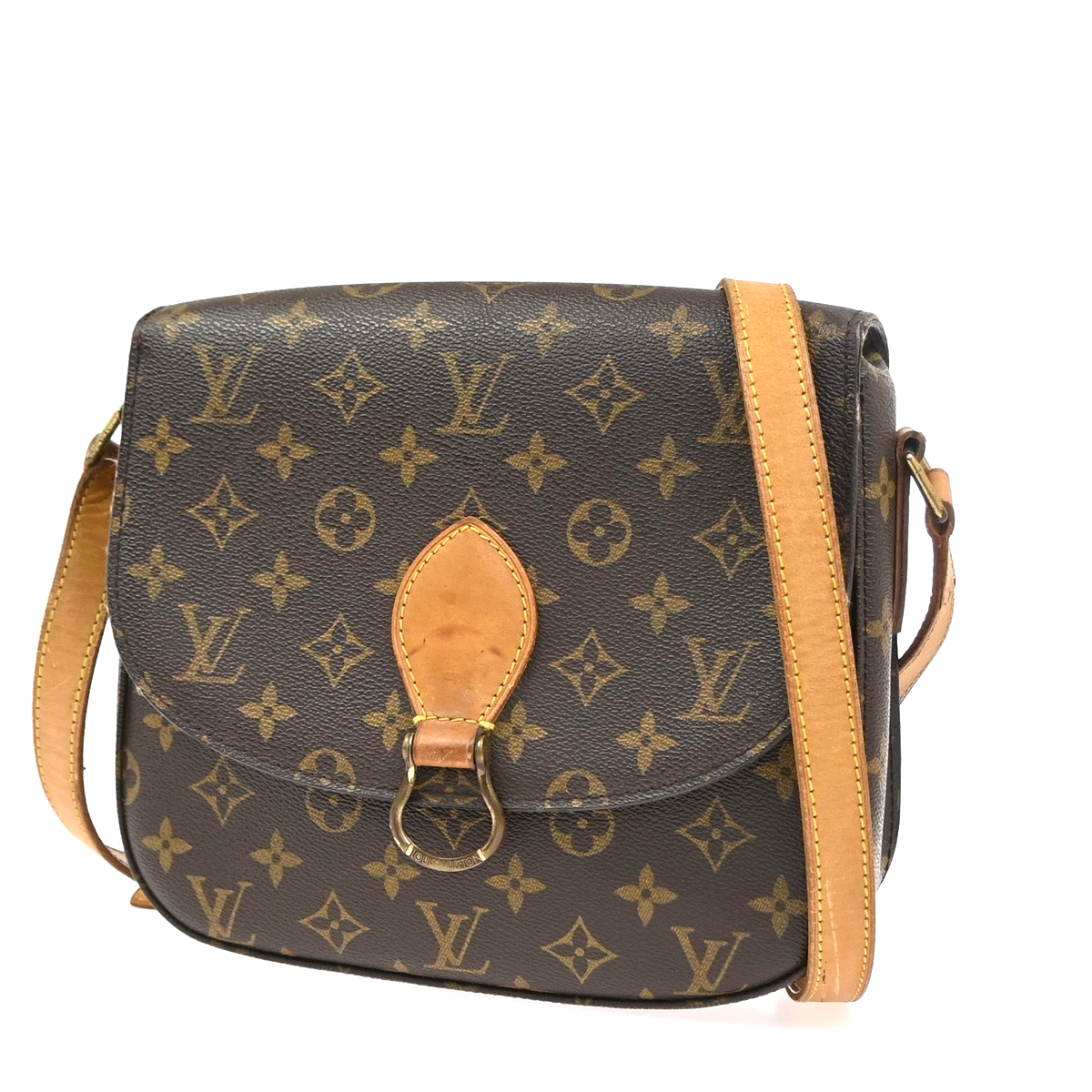 LOUIS VUITTON Saint Cloud GM Shoulder Bag Monogram Leather Brown M51242 34YJ084