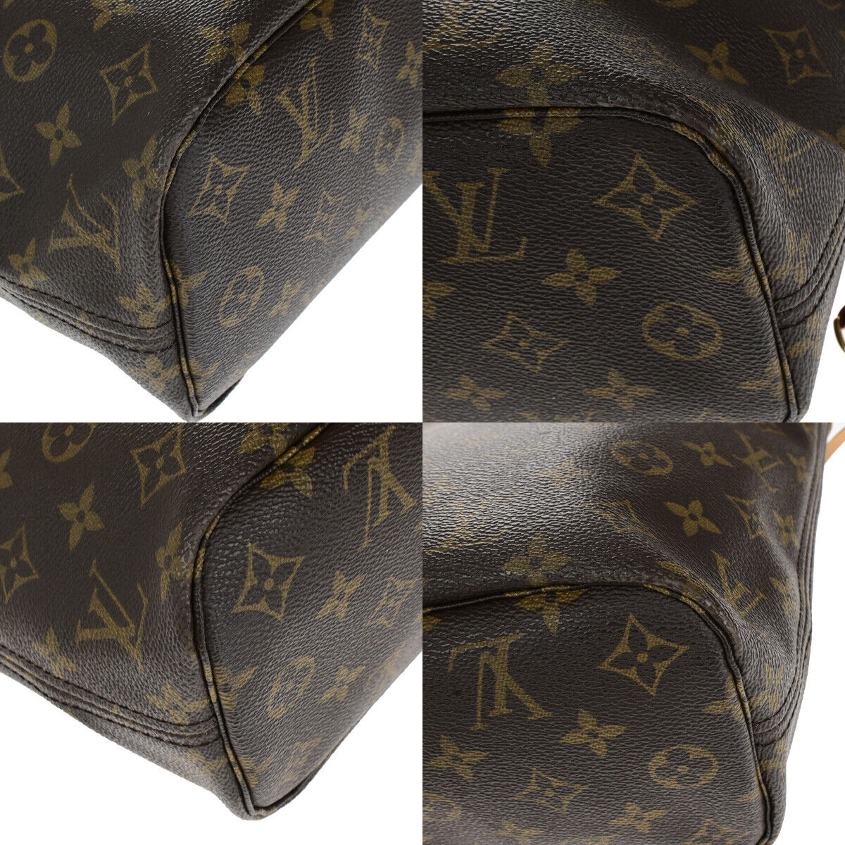 LOUIS VUITTON Neverfull PM Shoulder Tote Bag Monogram Leather BN M40155 55YG761