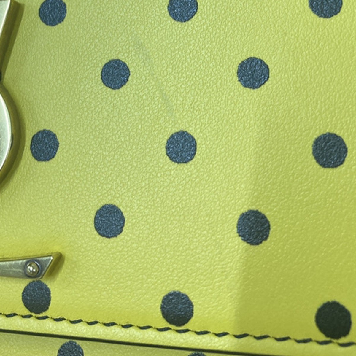 SAINT LAURENT YSL 2Way Dot Chain Shoulder Clutch Bag Yellow Black GHW 45RF959