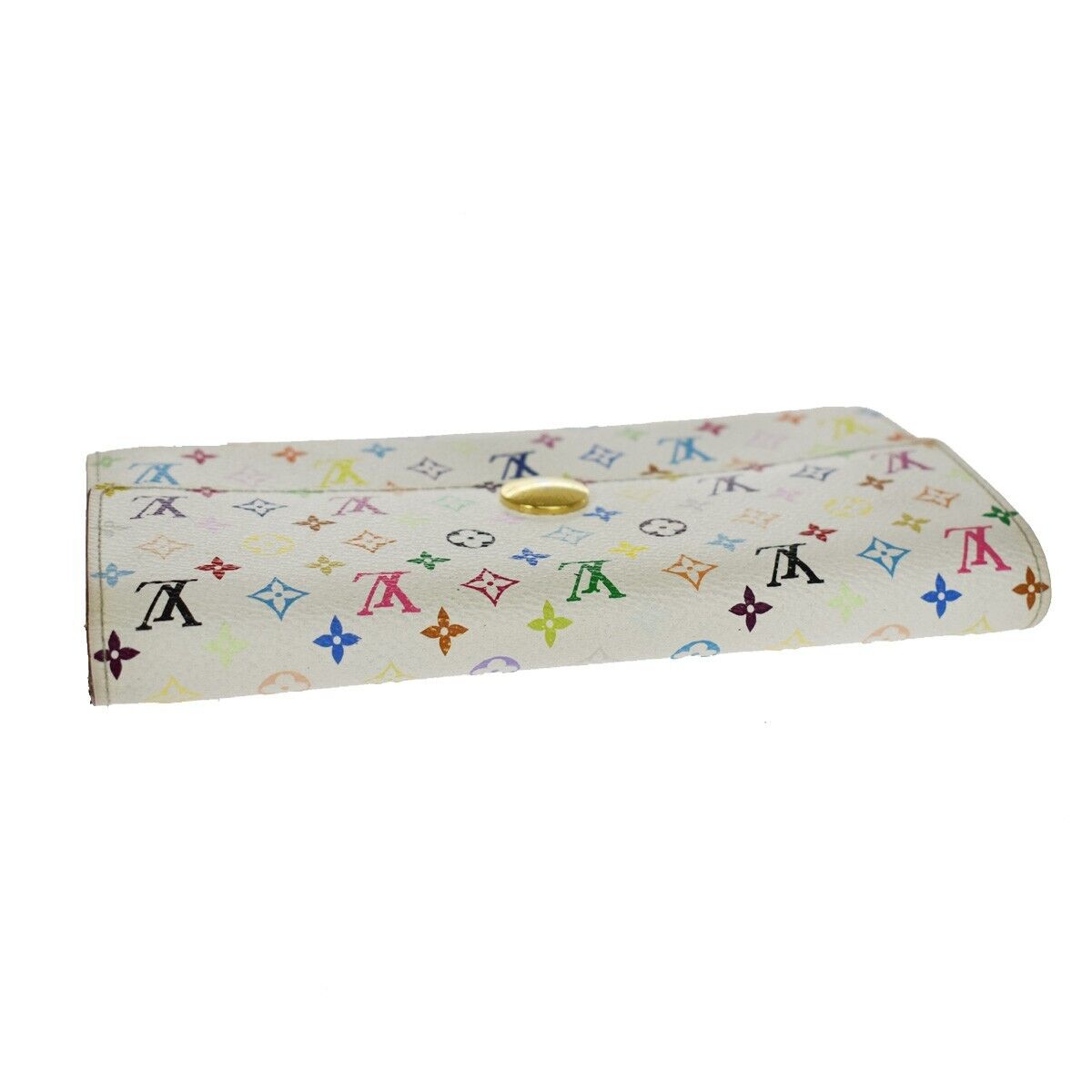 LOUIS VUITTON Long Bifold Wallet Portefeuille Sara multi White M93532 64SH084