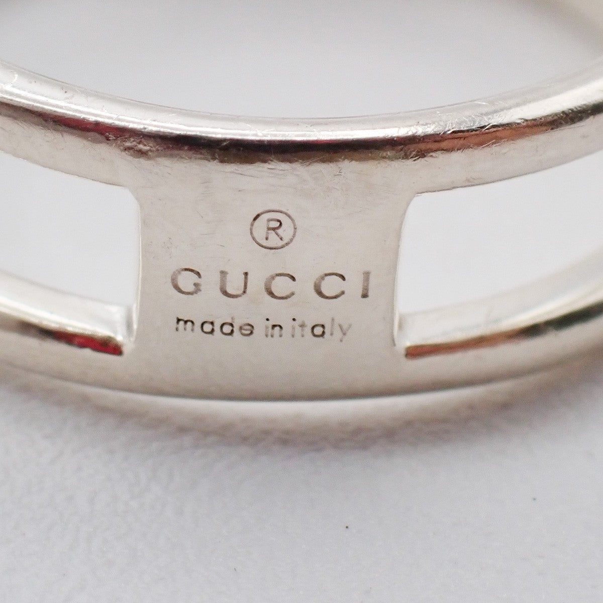 GUCCI Logo Interlocking G Ring Sterling Silver Size JP 12 US 6.5 Italy 60EF899
