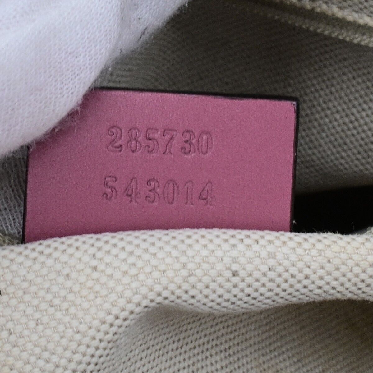 GUCCI Logo GG Pattern Shoulder Bag Canvas Leather Pink Brown GHW 32ED950