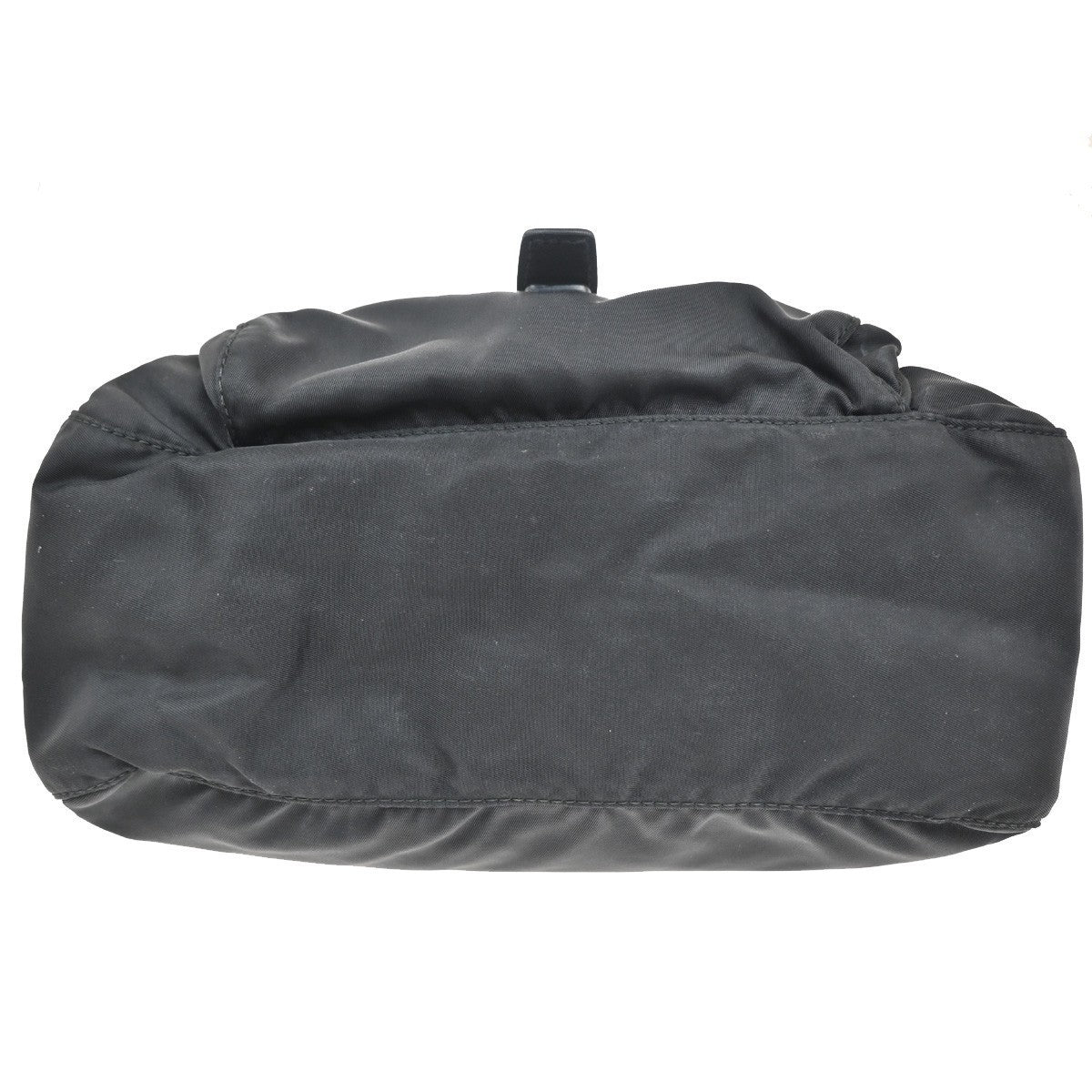 PRADA Plate Logo Tessuto Shoulder Bag Nylon Leather Black GHW Italy 33TA379