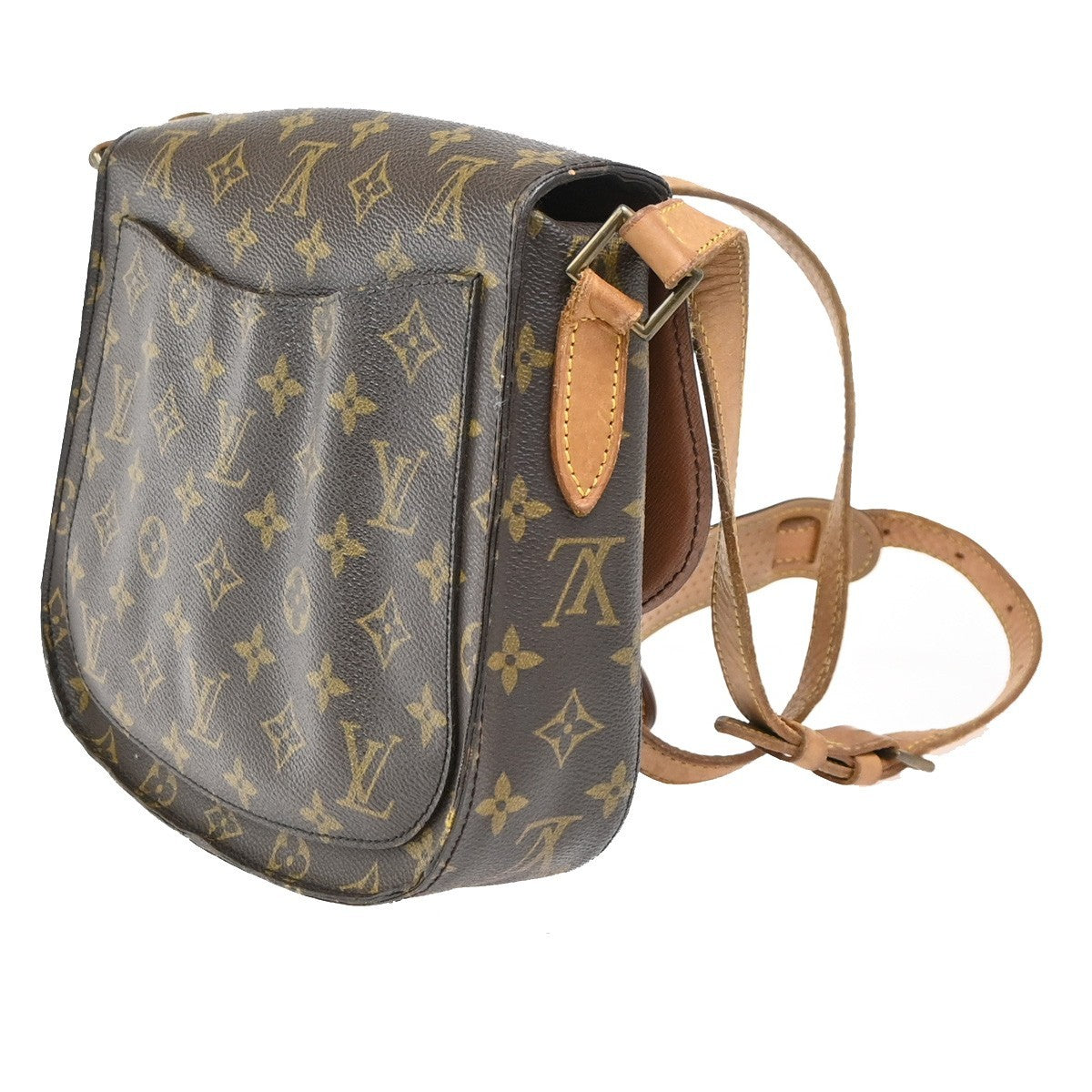 LOUIS VUITTON Saint Cloud GM Shoulder Bag Monogram Leather Brown M51242 36ZA258