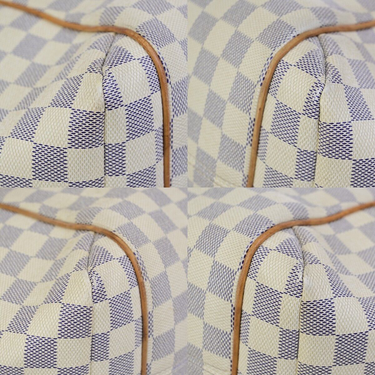 LOUIS VUITTON Totally MM Shoulder Bag Damier Azur Leather White N51262 18ED217