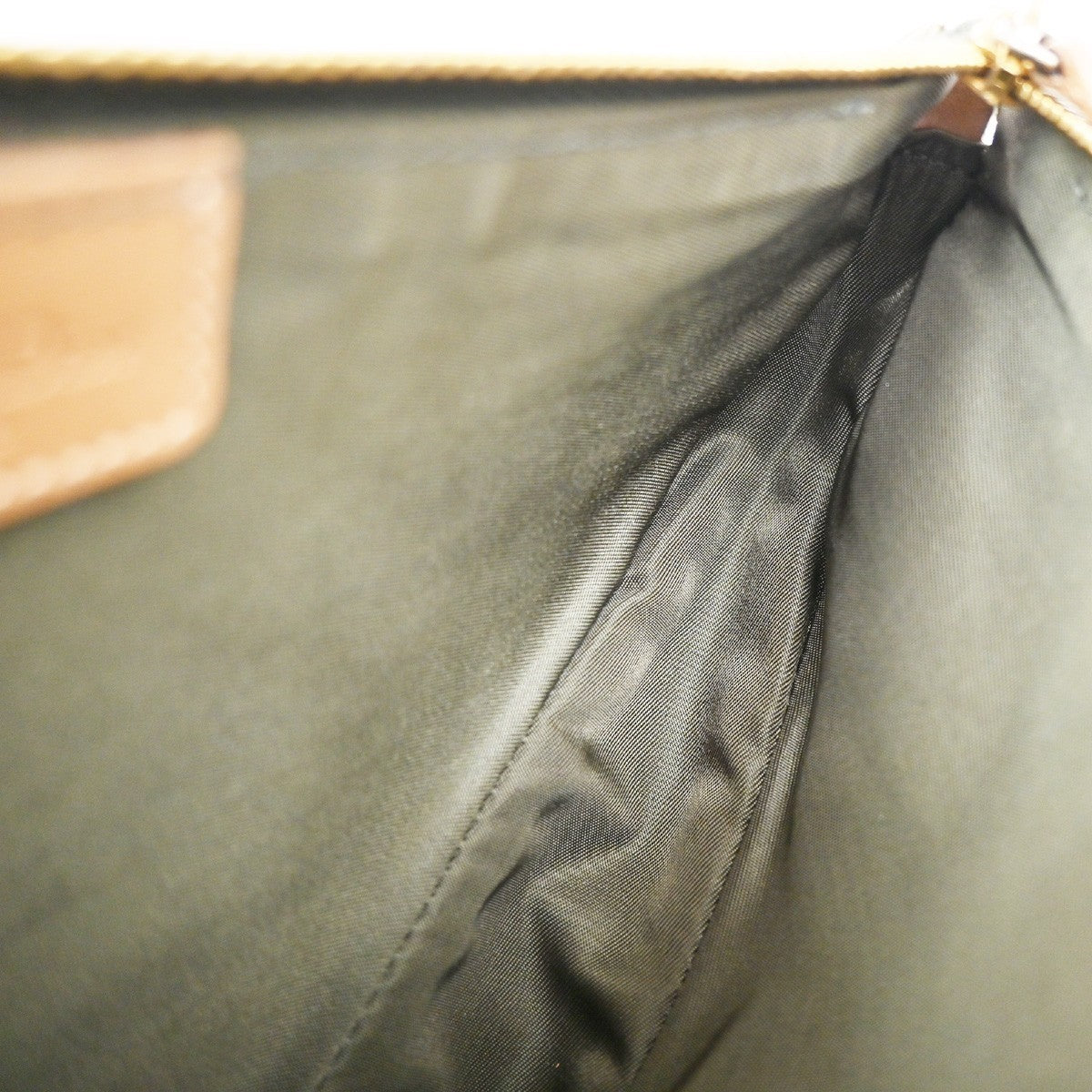 CHRISTIAN DIOR Logo Saddle Shoulder Bag Canvas Leather Green Spain 98EF916