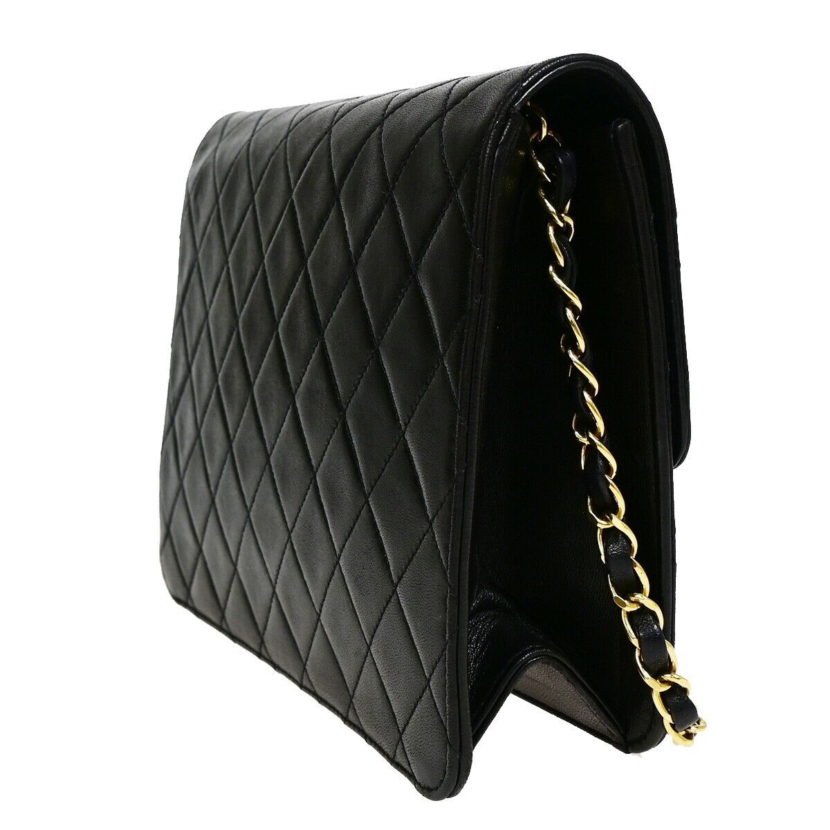 CHANEL CC Matelasse Chain Shoulder Bag Leather Black GHW Vintage 386RJ836