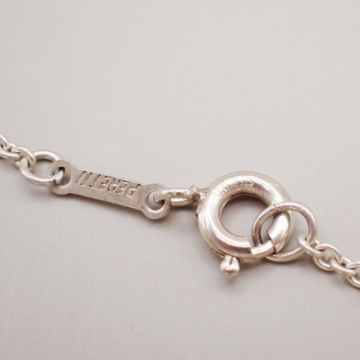 TIFFANY & CO. Logo Open Heart 7mm Chain Necklace Elsa Peretti Silver Ag 66YF227