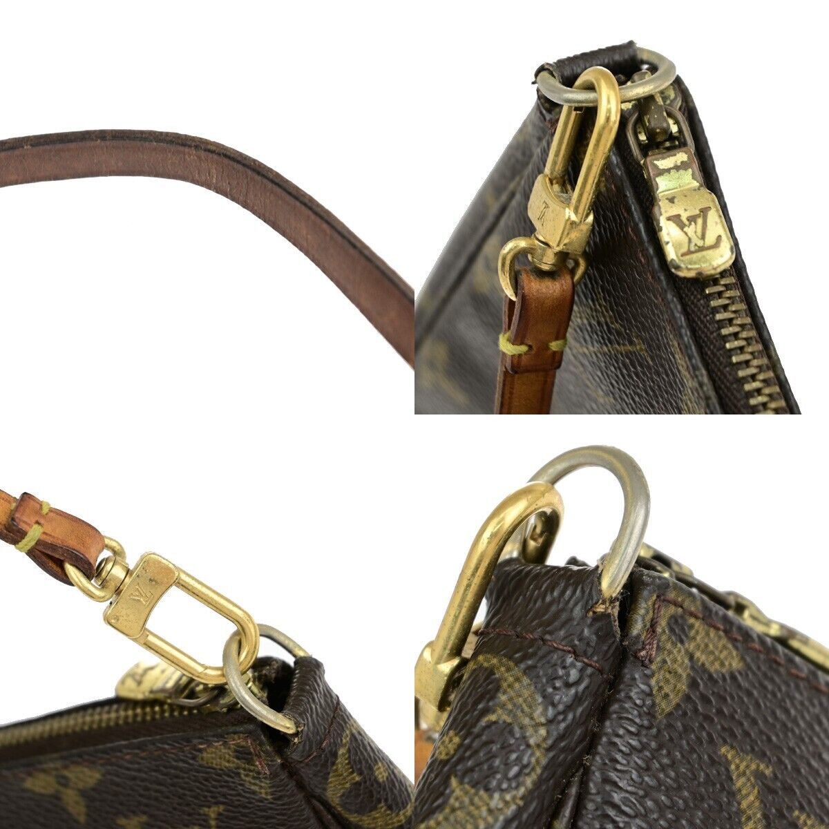 LOUIS VUITTON Pochette Accessoires Hand Bag Monogram Leather BN M51980 84EB742