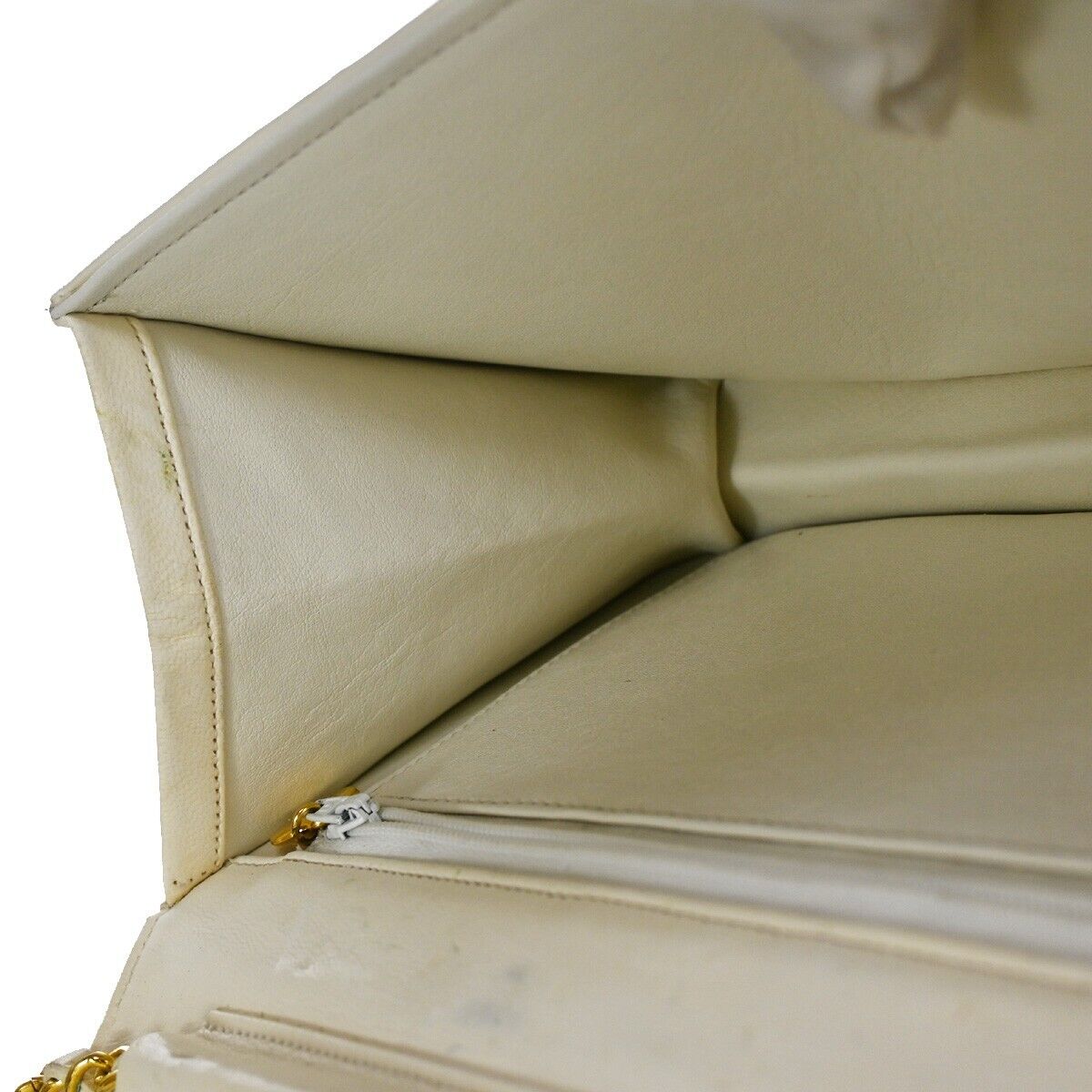 CHANEL CC Full Flap Matelasse 23 Chain Shoulder Bag Leather White GHW 25SH072