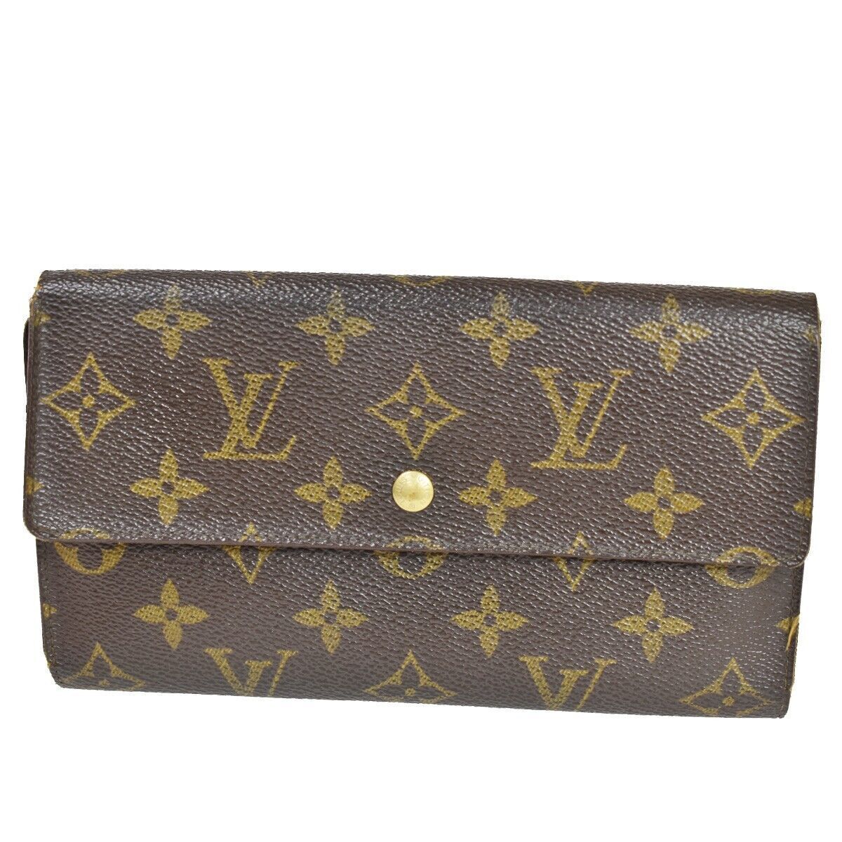 LOUIS VUITTON International Long Trifold Wallet Monogram Brown M61215 05YB794