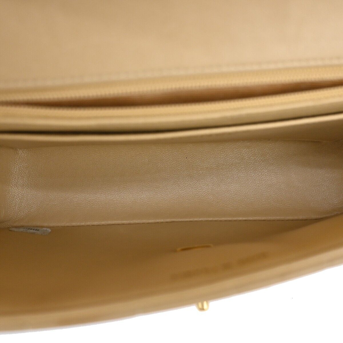 CHANEL CC Mademoiselle Chain Shoulder Bag Leather Beige GHW Vintage 864RJ466