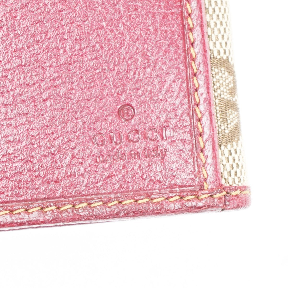 GUCCI GG Biifold Long Wallet Canvas Leather Red Beige SHW Italy 88KD057