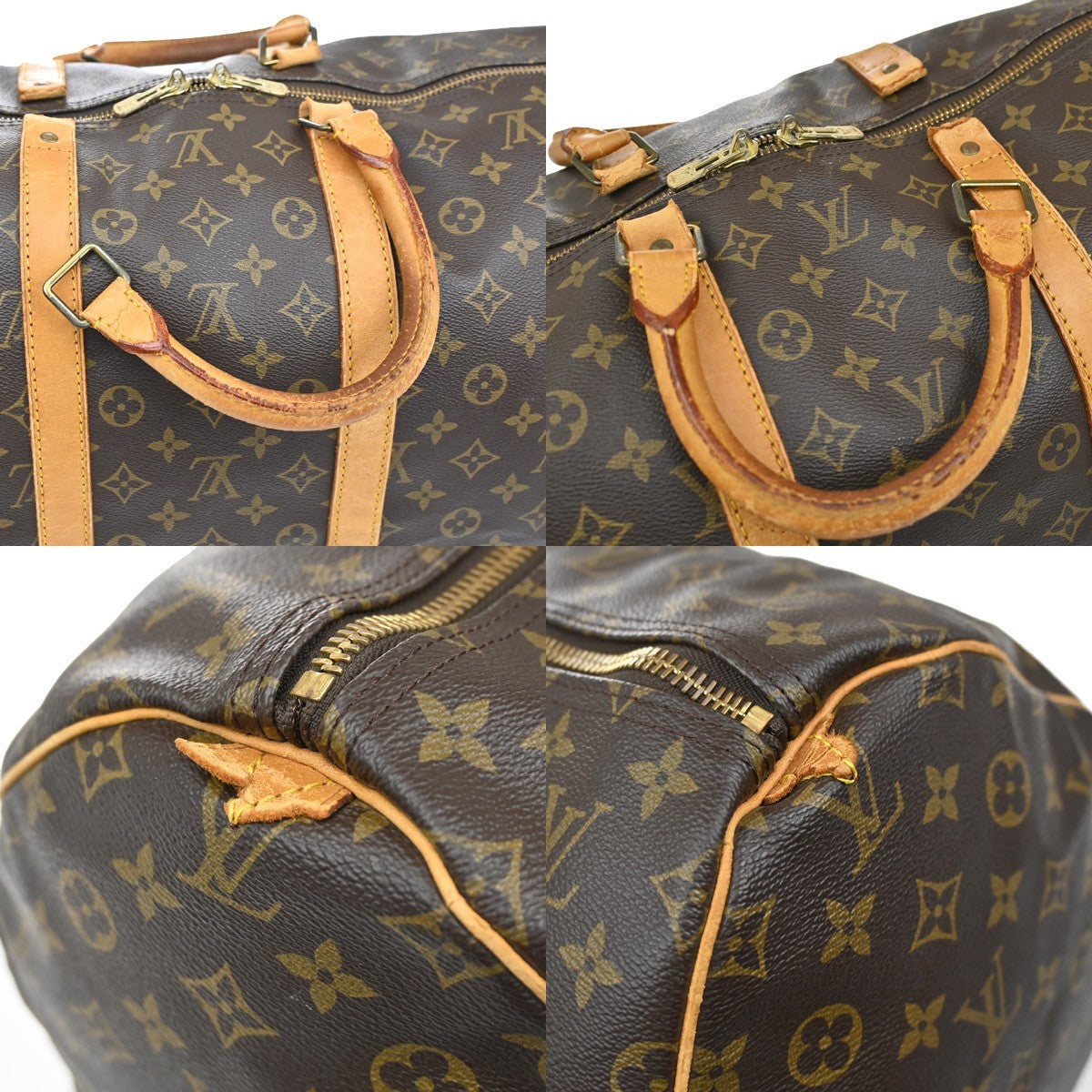 LOUIS VUITTON Keepall 55 Travel Hand Bag Monogram Leather Brown M41424 67DA057