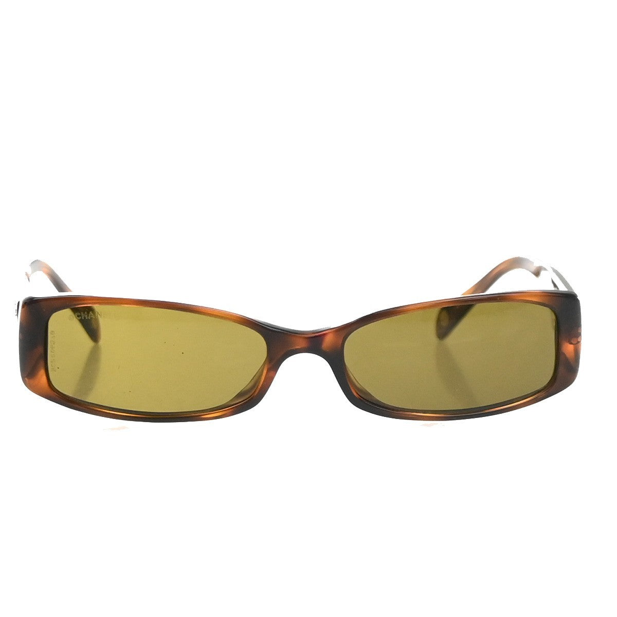 CHANEL CC Logo Sunglasses Eye Wear Plastic Brown GHW Italy 5104-B 63RF983