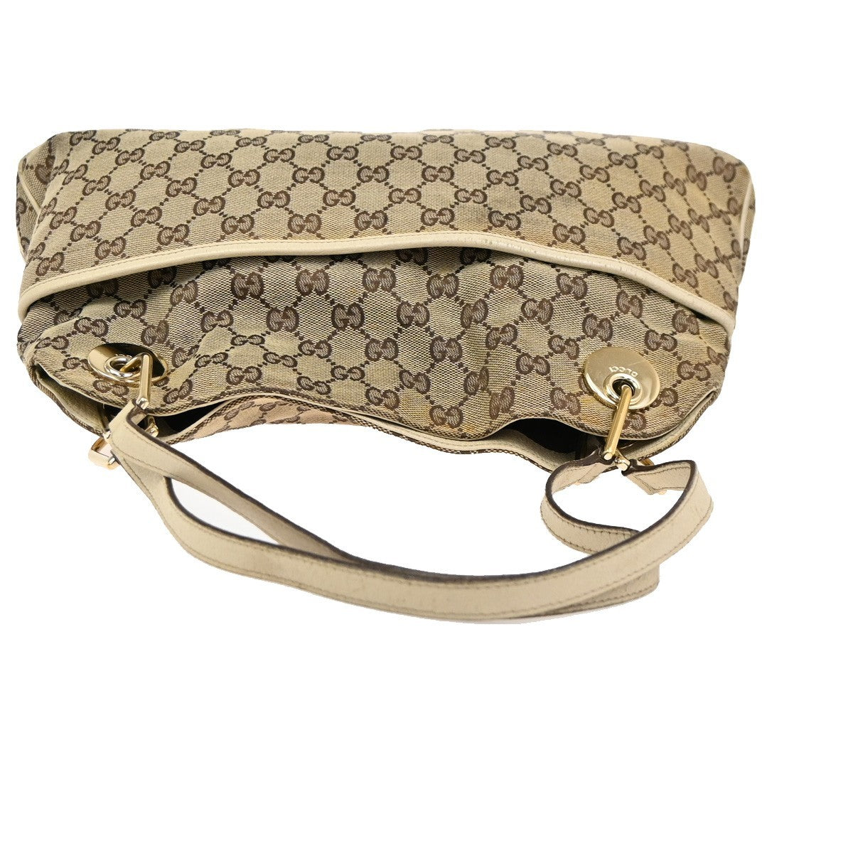 GUCCI GG Pattern Shoulder Tote Bag Canvas Leather Brown GHW Italy 61KC641