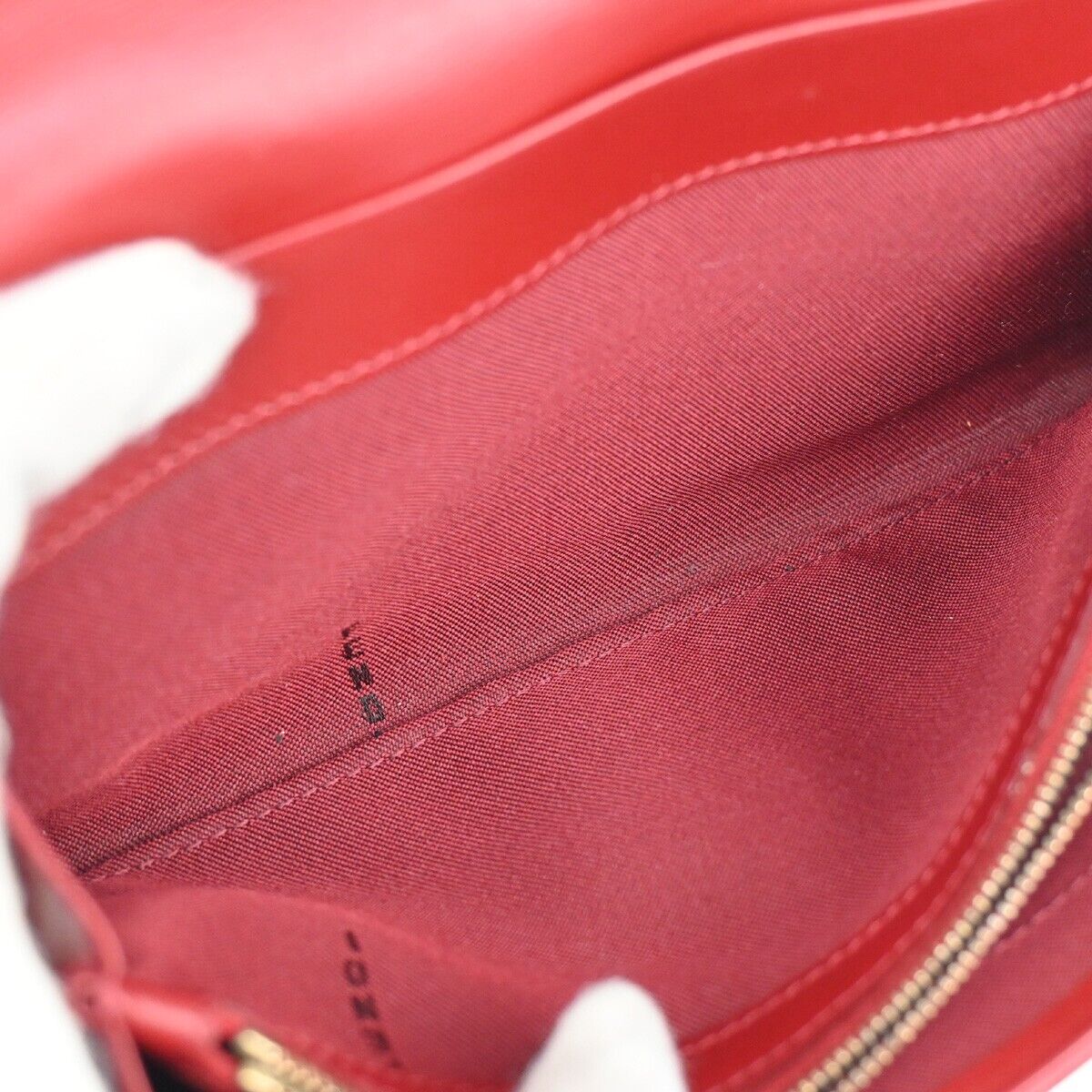 FENDI Logo Long Bifold Wallet Leather Red Gold Italy 64RH623