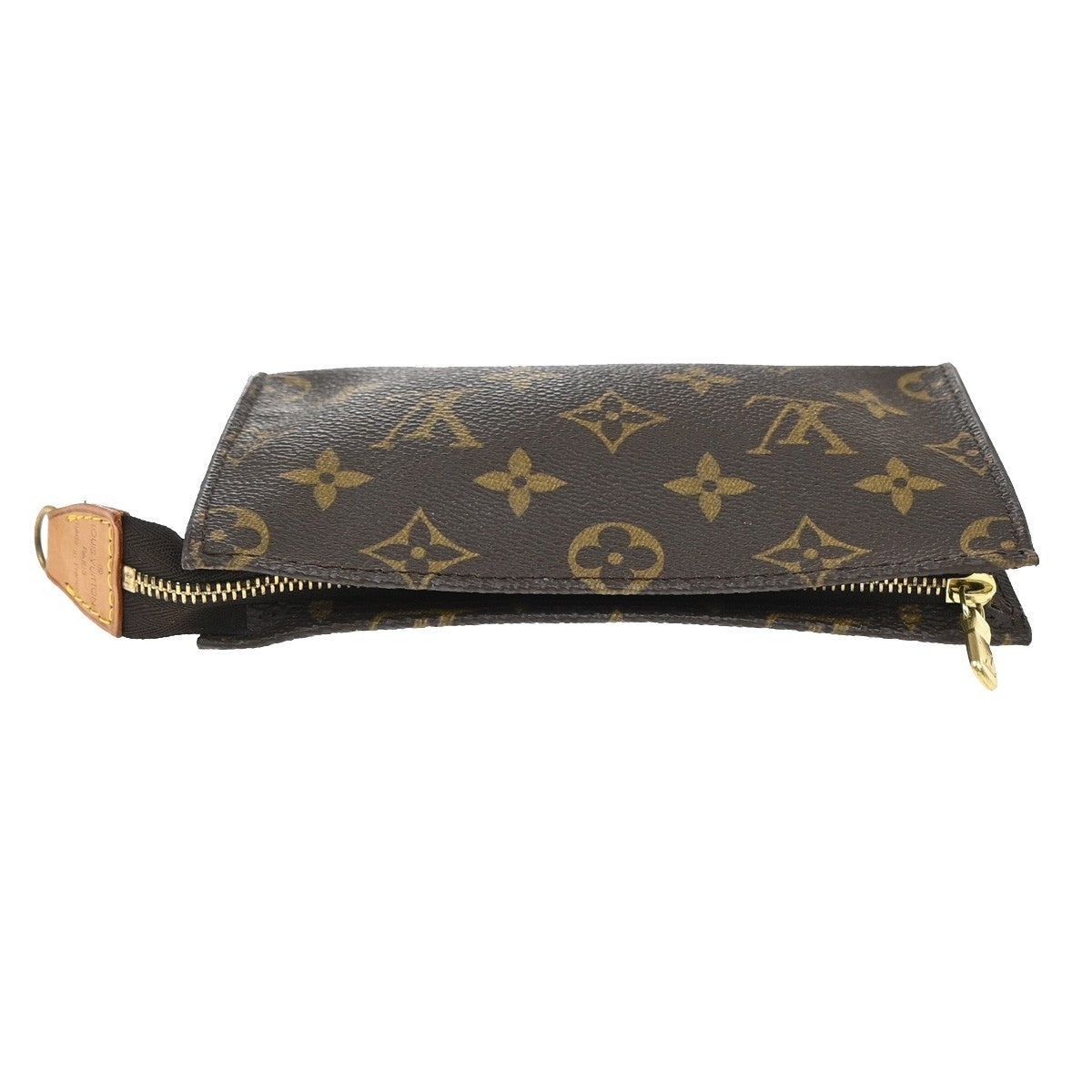 LOUIS VUITTON Logo BUCKET PM Pouch Bag Monogram Leather Brown France 60KP599