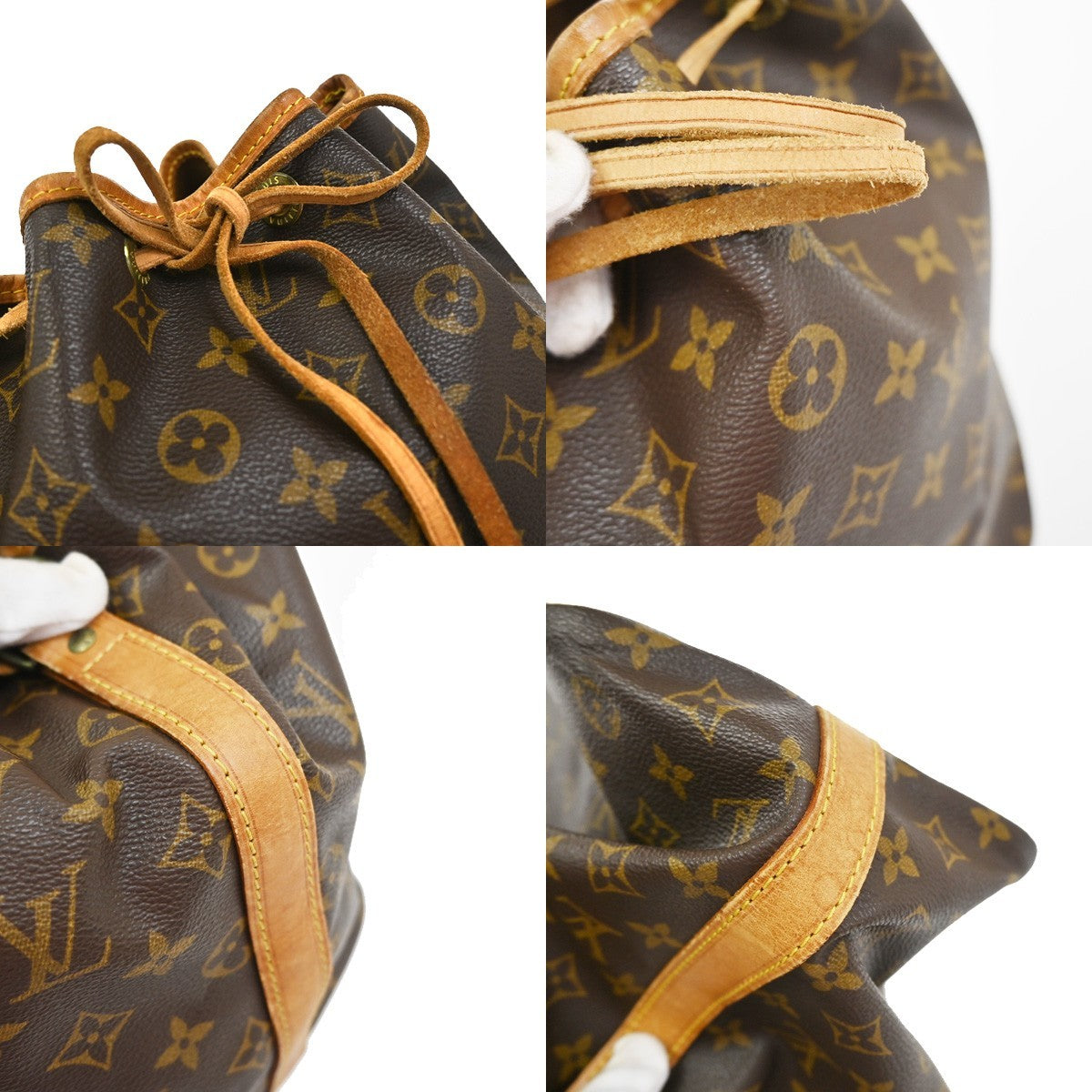 LOUIS VUITTON Petit Noe Drawstring Shoulder Bag Monogram Leather M42226 77YJ043
