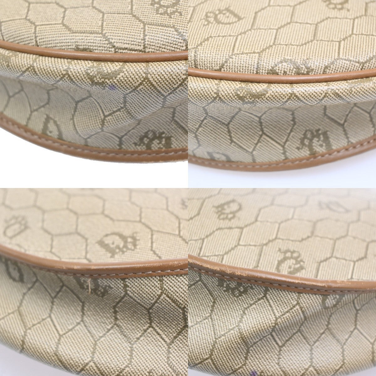 CHRISTAIAN DIOR Honeycomb Shoulder Bag PVC Leather BE GHW France 30MA278