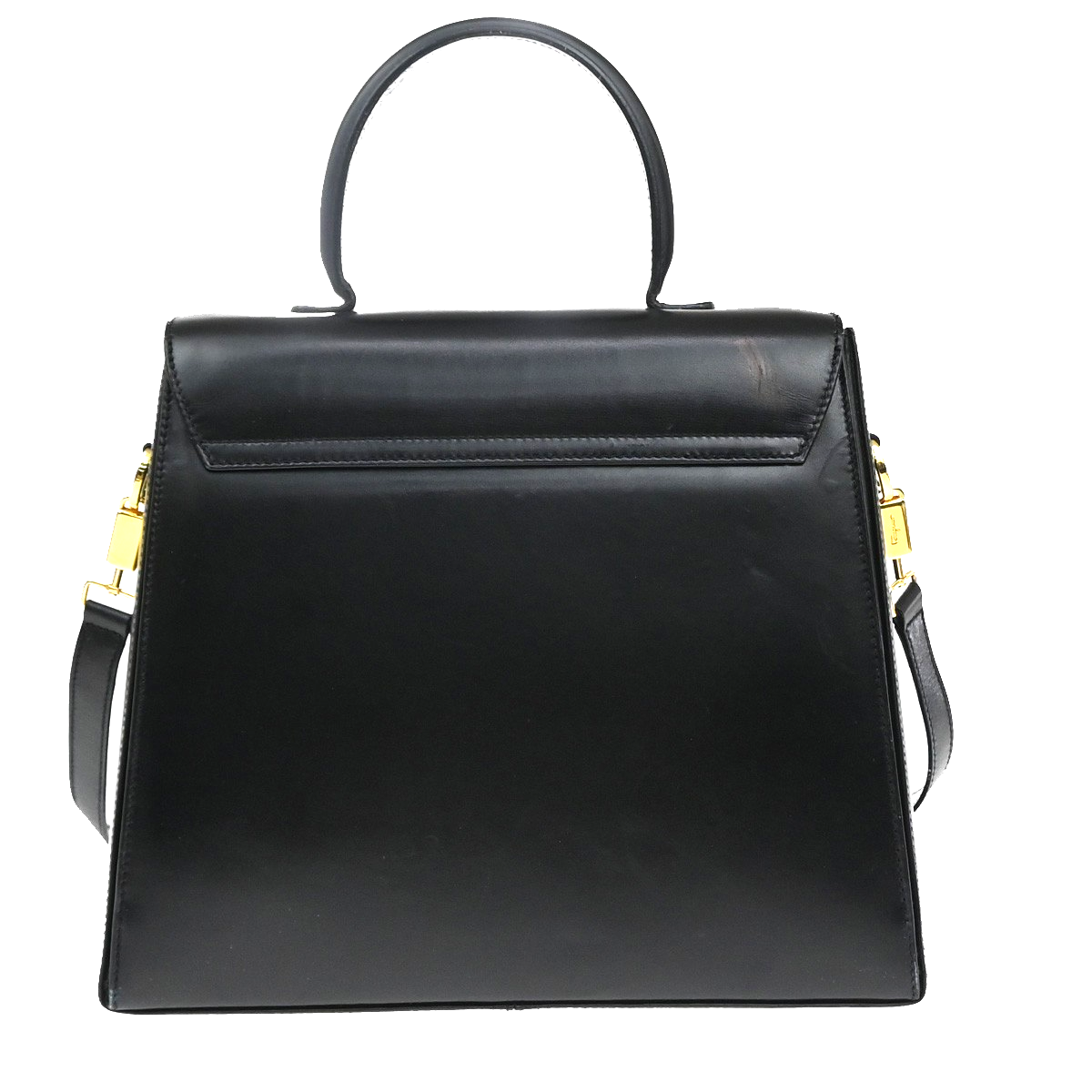 SALVATORE FERRAGAMO Logo Gancini 2Way Hand Bag Leather Black GHW Italy 76YJ206