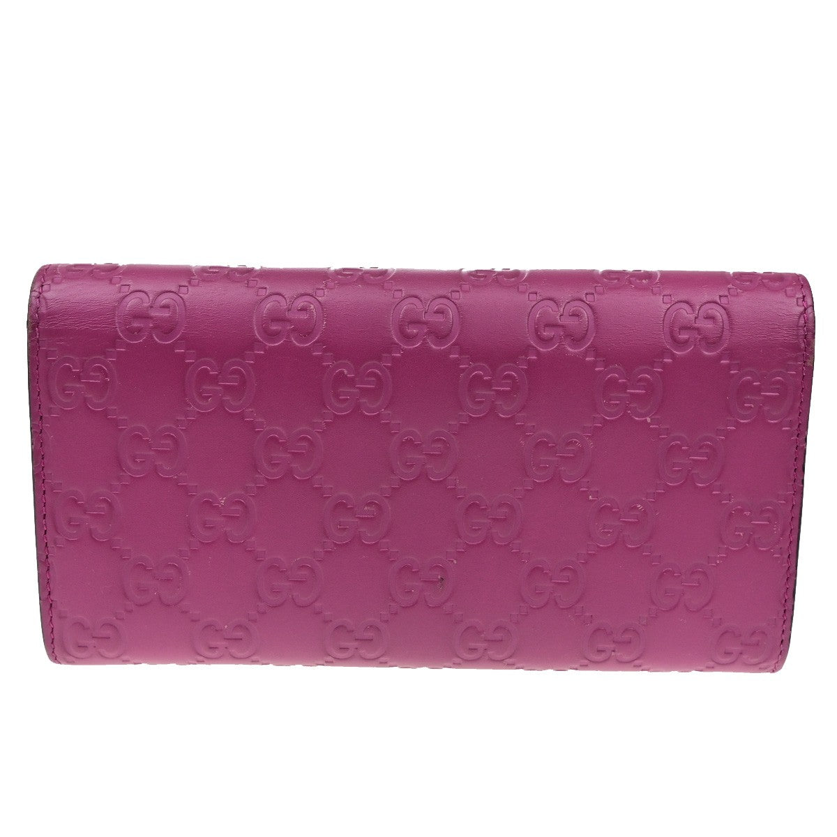 GUCCI Logo Guccissima GG Pattern Long Bifold Wallet Leather Pink GHW 04YH062
