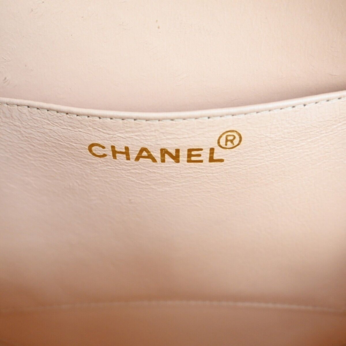 CHANEL CC Matelasse Round Vanity Chain Hand Bag Patent Leather Beige 6600LC414