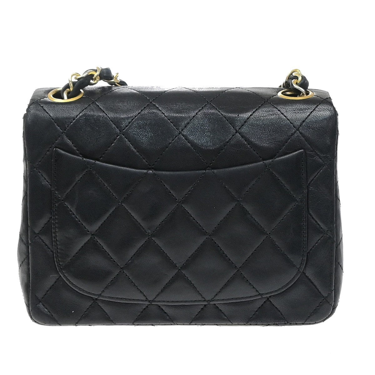 CHANEL CC Mini Matelasse Chain Shoulder Bag Leather Black GHW Vintage 805RP189