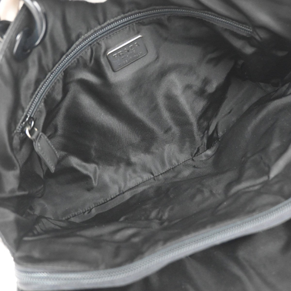 PRADA Logo Tessuto Chain Shoulder Hand Bag Nylon Black SHW Italy 31YJ089