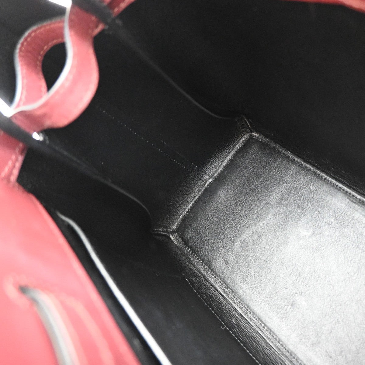 LOEWE Logo Lazo 2Way Shoulder Hand Bag Leather Red Spain 25RF683