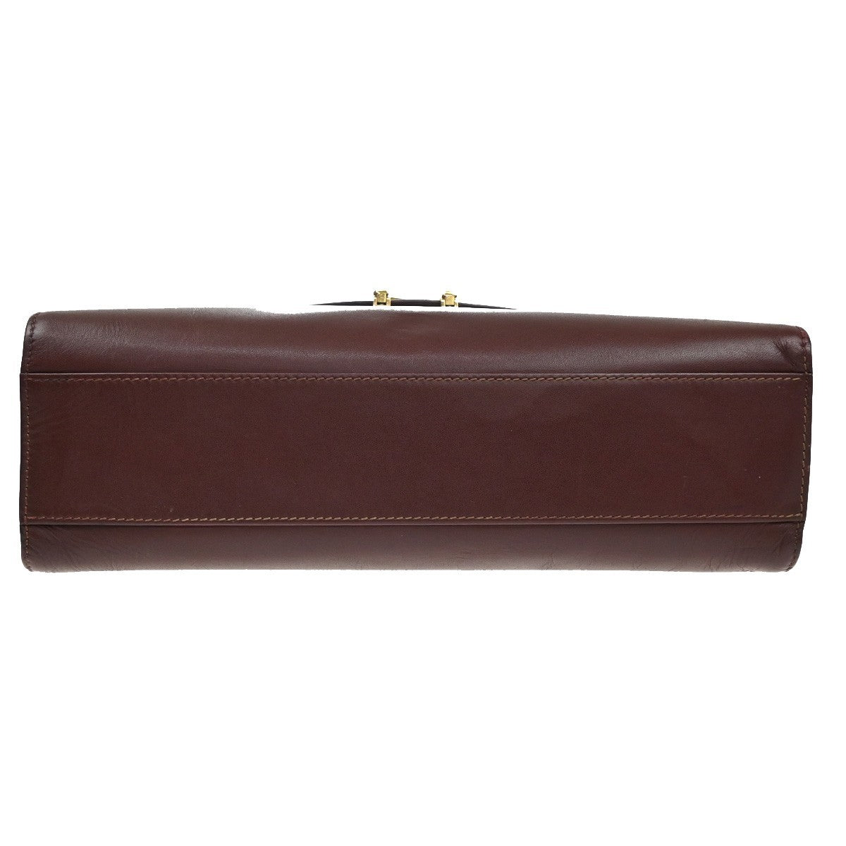 MUST DE CARTIER 2C Logo Hand Bag Leather Red GHW Italy 09KB667