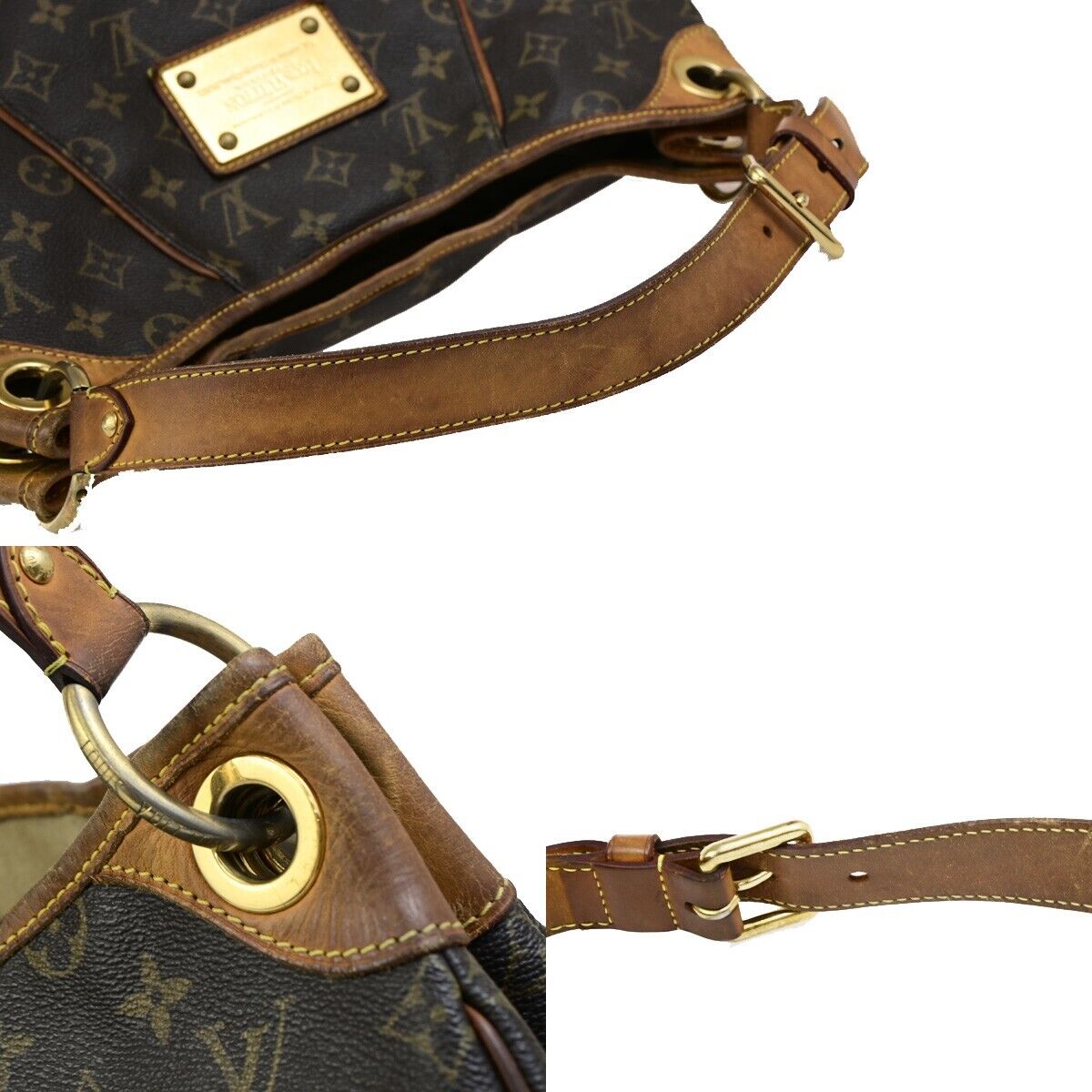LOUIS VUITTON Galliera PM Shoulder Bag Monogram Leather Brown GD M56382 73ED049