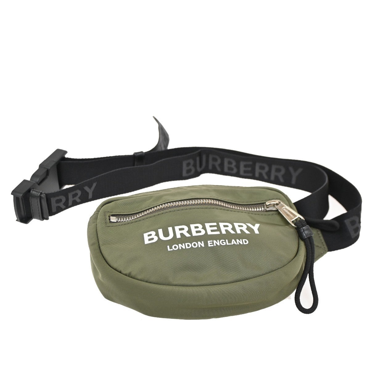 BURBERRY Logo Bum Body Bag Nylon Green SHW 34KB759