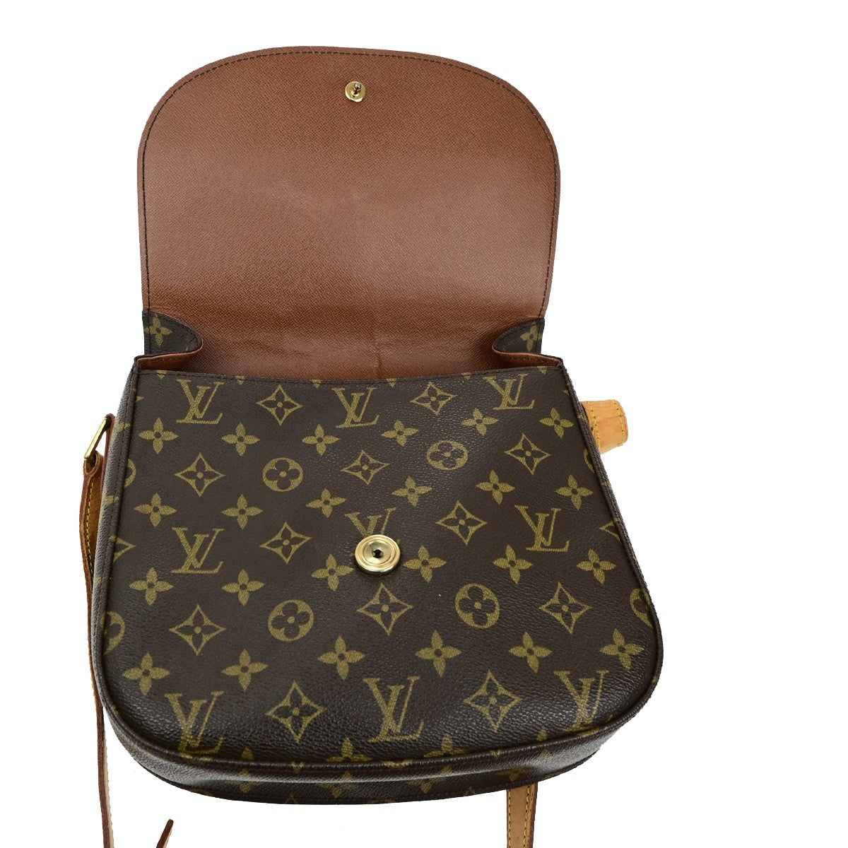 LOUIS VUITTON Saint Cloud GM Shoulder Bag Monogram Leather Brown M51242 35YH130