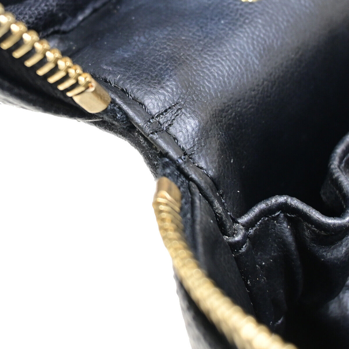 CHANEL CC Logo Vanity Hand Bag Caviar Skin Leather Black GHW France 59RJ911