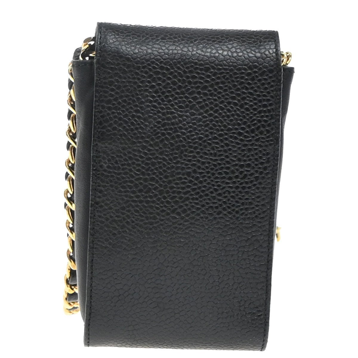 CHANEL Mini Cigarette Case Bag Grained Calfskin Leather Black Vintage 99RP057
